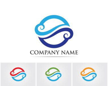 Deniz veya okyanus dalgaları, mavi su, sıçrama ve fırtına, vektör illüstrasyon