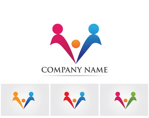 Modelo de logotipo de pessoas comunitárias — Vetor de Stock