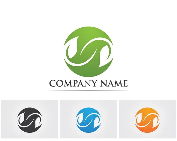 Deja el logotipo y los símbolos de la naturaleza verde — Vector de stock