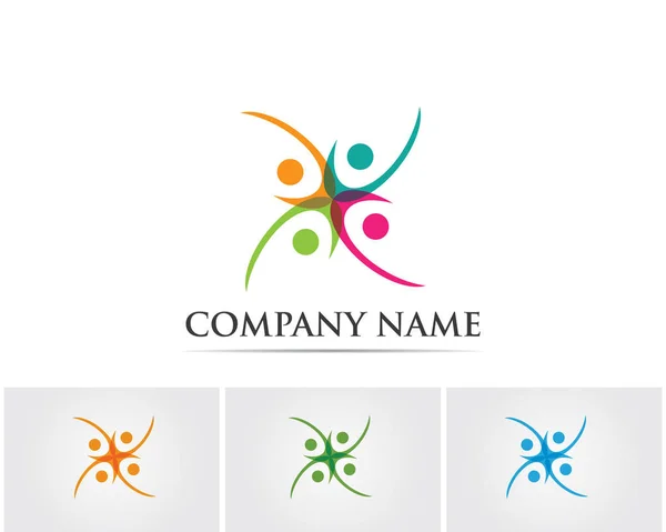 Modelo de logotipo de pessoas comunitárias — Vetor de Stock