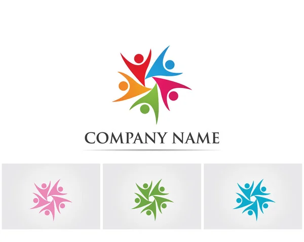 Logotipo do grupo de pessoas comunitárias — Vetor de Stock