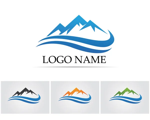 Vector de plantilla de negocio de logotipo de montaña — Vector de stock