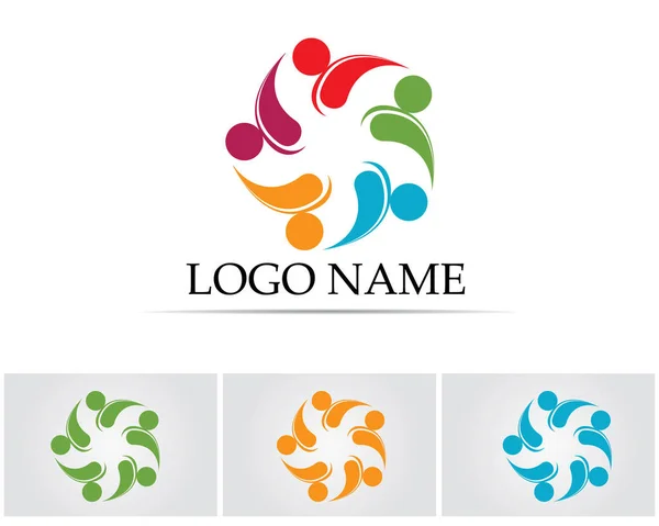 Modèle de logo - personnes réussies personnes soins succès santé vie logo — Image vectorielle