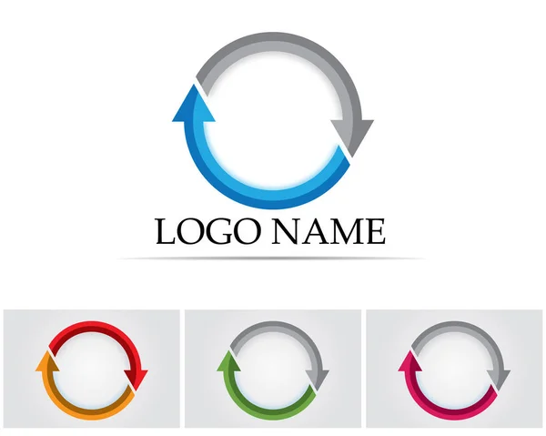 Vetor - Logotipo e símbolos do círculo tecnológico —  Vetores de Stock