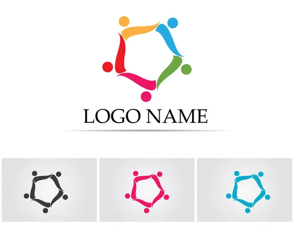Логотип шаблон - успешные люди заботятся о здоровье логотип жизни — стоковый вектор