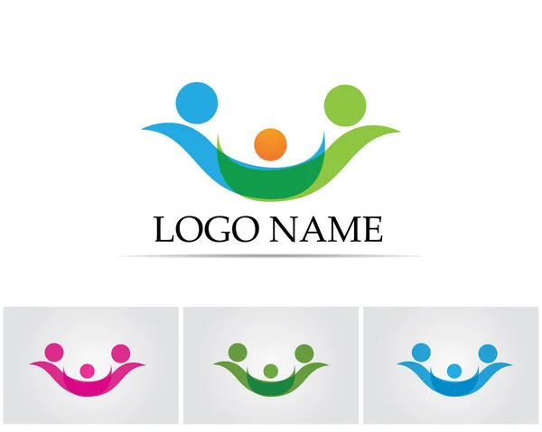 Шаблон логотипу - успішні люди піклуються про успіх логотипу життя — стоковий вектор