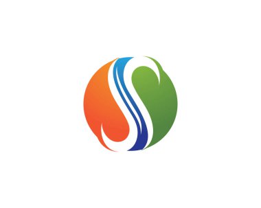 S harfli şirket logosu tasarım vektörü