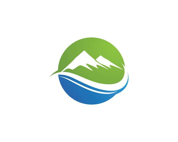 Templat logo dan simbol lanscape alam pegunungan - Stok Vektor
