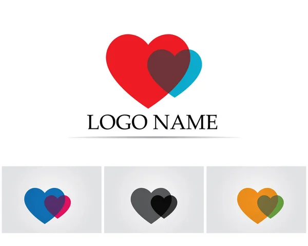 Amor Logo Vector Plantilla — Archivo Imágenes Vectoriales