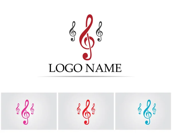 Símbolos de nota musical logotipo e ícones modelo — Vetor de Stock