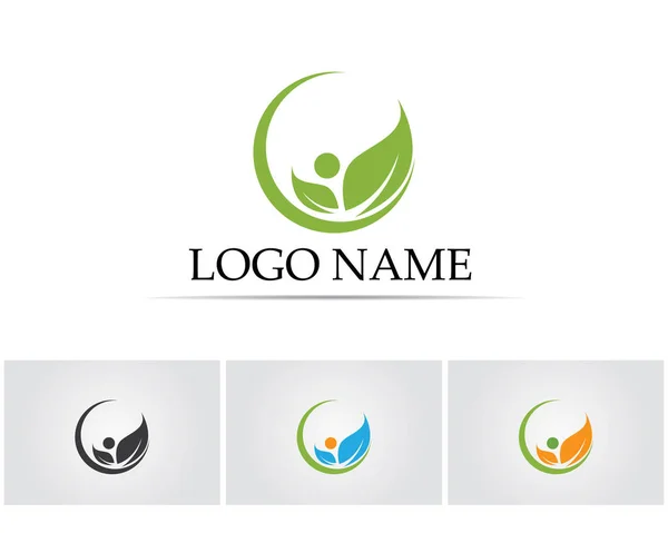 Vektor elhagyja zöld természet logó és szimbólum — Stock Vector