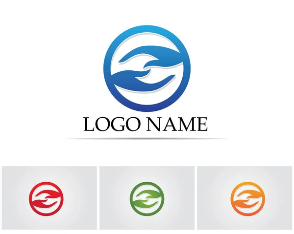 Handhulp Logo Symbolen Sjabloon Pictogrammen App — Stockvector