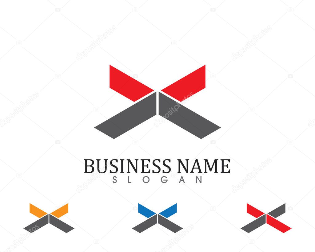 X Letter Logo Template vector icon design
