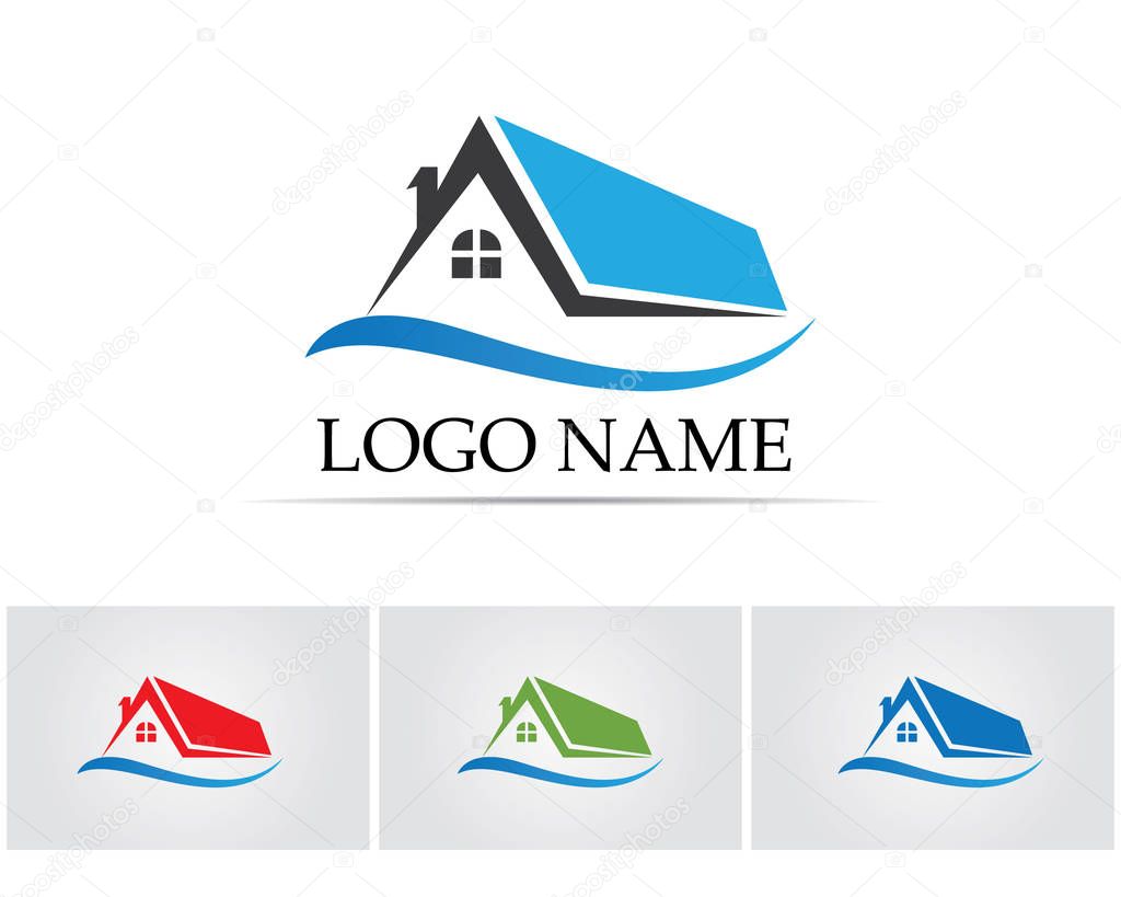 Real estate and home buildings logo icons template