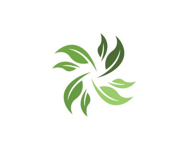 Vektör yeşil doğa logosu ve sembol bırakıyor