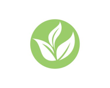 Vektör yeşil doğa logosu ve sembol bırakıyor