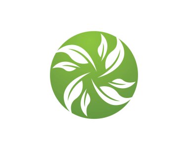 Vektör yeşil doğa logosu ve sembol bırakıyor