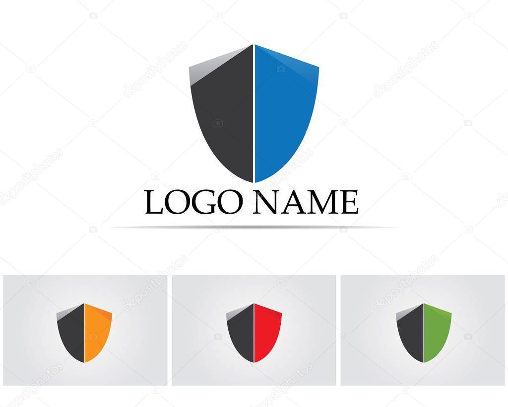 Security guard logo design vector shield template