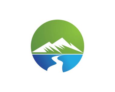 Dağ doğa lansdcape logo ve simgeleri simgeleri şablonu