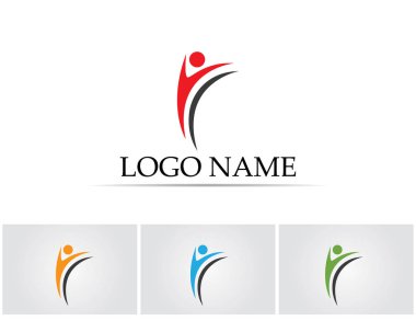 İnsanlar başarıyı önemser sağlık logosu simgeleri