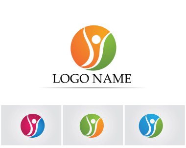 İnsanlar başarıyı önemser sağlık logosu simgeleri