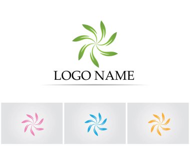 yaprak yeşil doğa logo ve sembol şablon vektör 