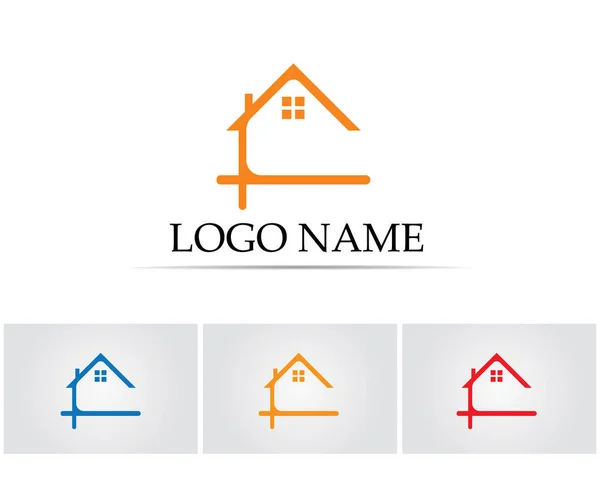 Immobilier et bâtiments à la maison logo icônes modèle — Image vectorielle