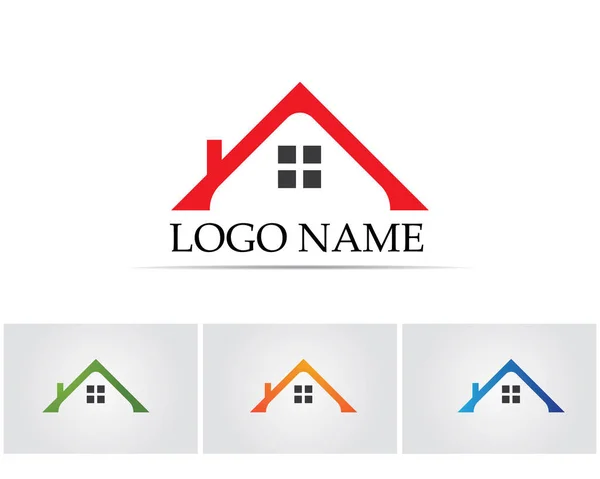 Immobilier et bâtiments à la maison logo icônes modèle — Image vectorielle