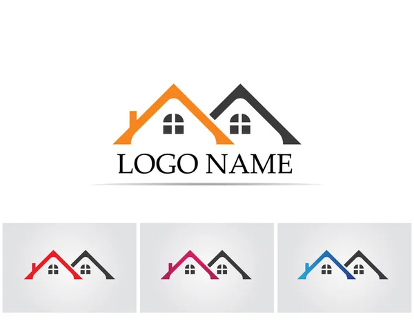 Immobilier et bâtiments à la maison logo icônes modèle — Image vectorielle