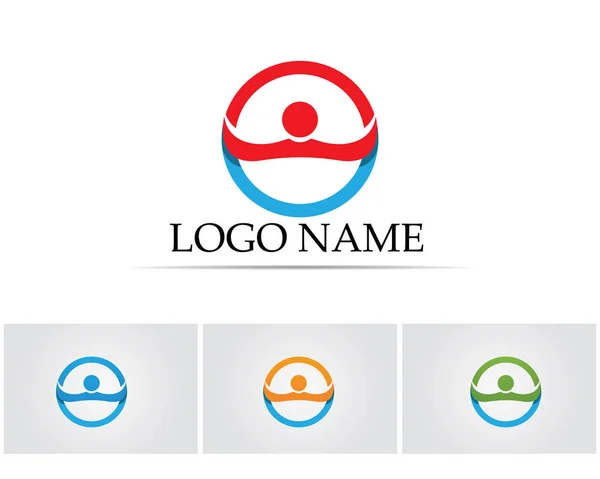 Comunidade Pessoas Cuidar Logotipo Símbolos Modelo Cuidado Família Amor Logotipo — Vetor de Stock