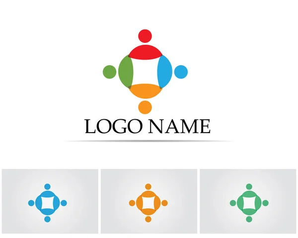 Cuidado Personas Comunidad Logo Logotipo Amor Cuidado Familia Plantilla Símbolos — Archivo Imágenes Vectoriales