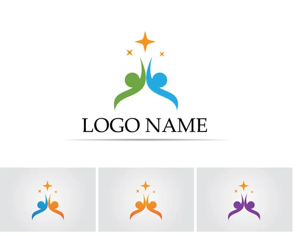 Community People Care Logo Symbols Template — Stock Vector