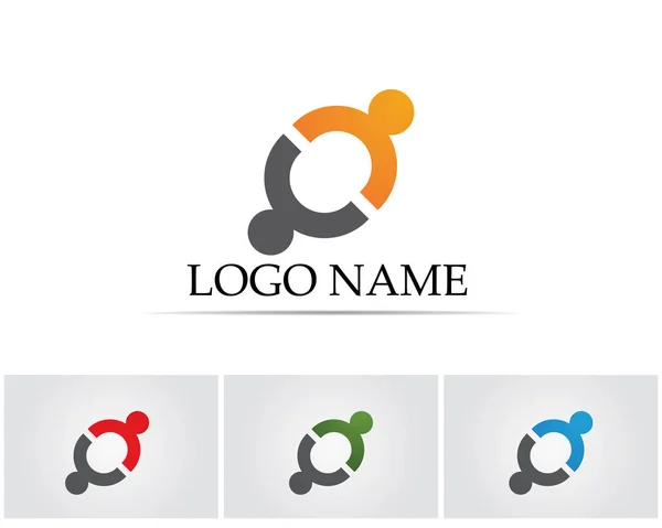Comunidade Pessoas Cuidar Logotipo Símbolos Modelo —  Vetores de Stock
