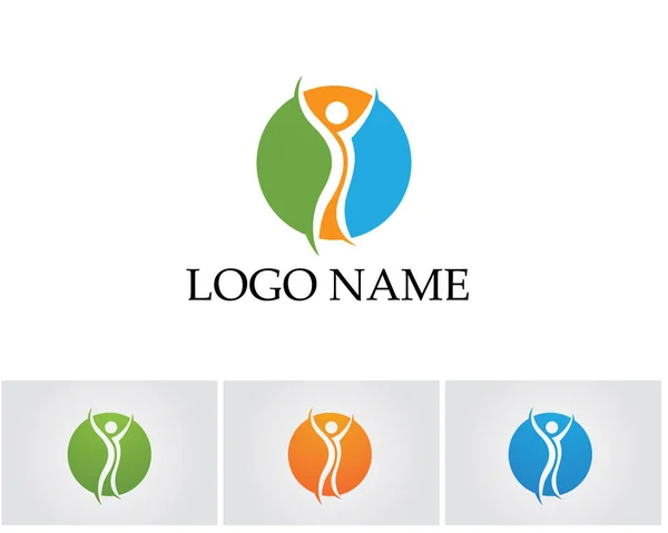 Comunidad Personas Cuidado Logo Símbolos Plantilla — Archivo Imágenes Vectoriales