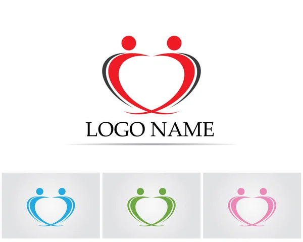 Modèle Logo Symboles Pour Les Soins Communautaires — Image vectorielle