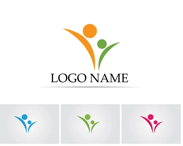 Salud Personas Éxito Vida Logotipo Símbolos — Vector de stock