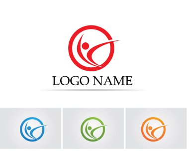 İnsanlar başarıyı önemser sağlık logosu simgeleri