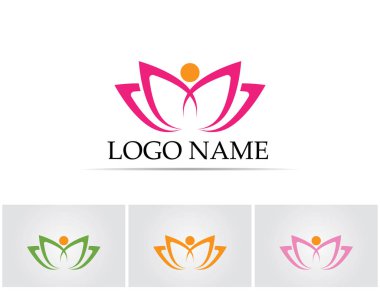 Sağlık, Spa ve Yoga için Lotus çiçek işareti. Vektör çizim