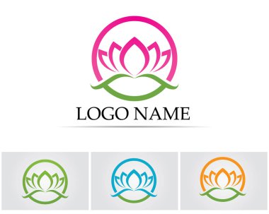Sağlık, Spa ve Yoga için Lotus çiçek işareti. Vektör çizim