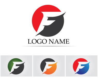 F harf logo ve sembolleri şablon vektör simgeler