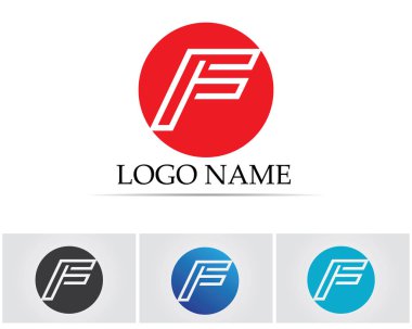 F harf logo ve sembolleri şablon vektör simgeler