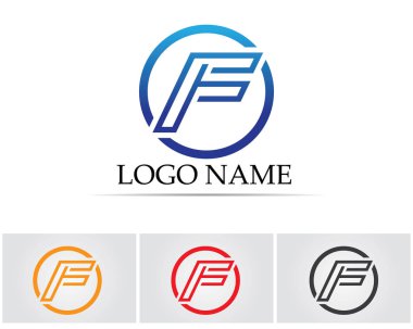 F harf logo ve sembolleri şablon vektör simgeler
