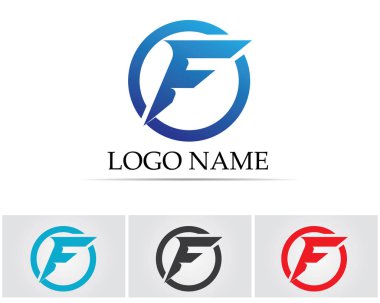 F harf logo ve sembolleri şablon vektör simgeler