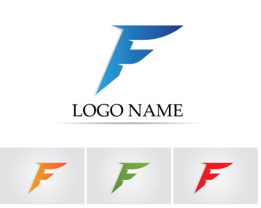 F harf logo ve sembolleri şablon vektör simgeler