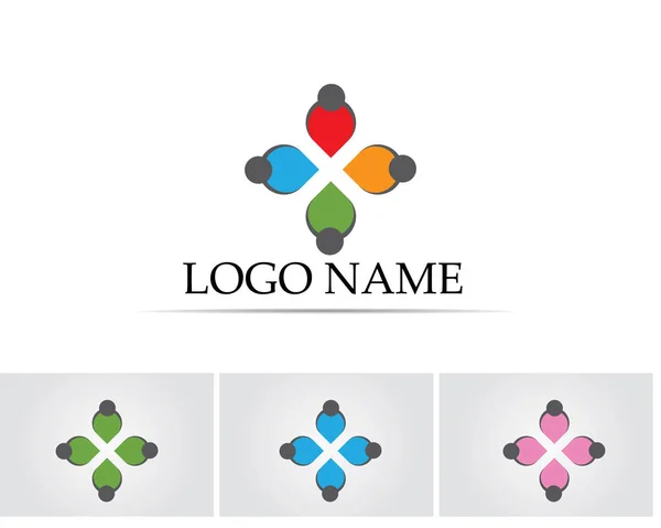 Comunidad Personas Cuidado Logo Símbolos Plantilla — Vector de stock