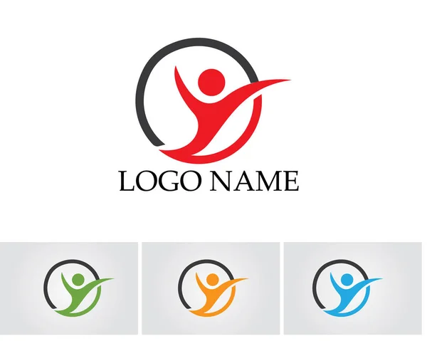 Salud Personas Éxito Vida Logotipo Símbolos — Vector de stock