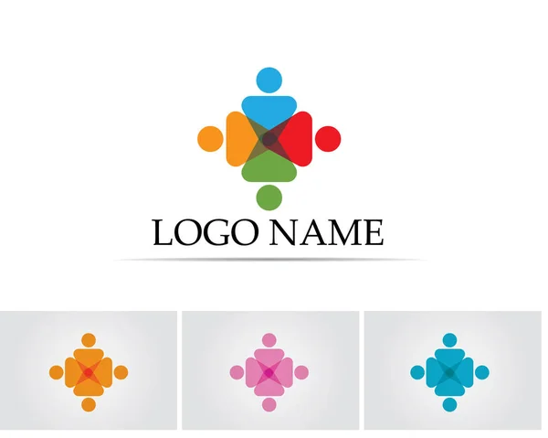 Comunidad Personas Cuidado Logo Símbolos Plantilla — Vector de stock