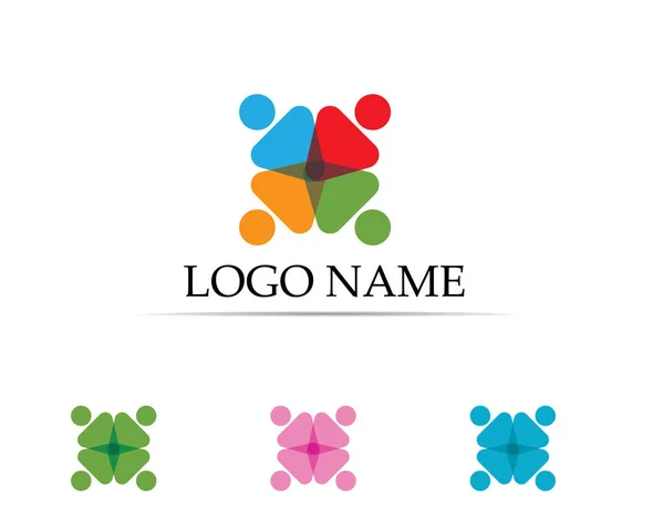 Modèle Logo Symboles Pour Les Soins Communautaires — Image vectorielle