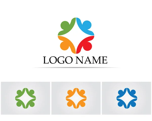 Comunidad Personas Cuidado Logo Símbolos Plantilla — Vector de stock