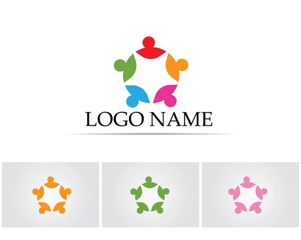 Gemeenschapsmensen Zorg Logo Symbolen Sjabloon — Stockvector